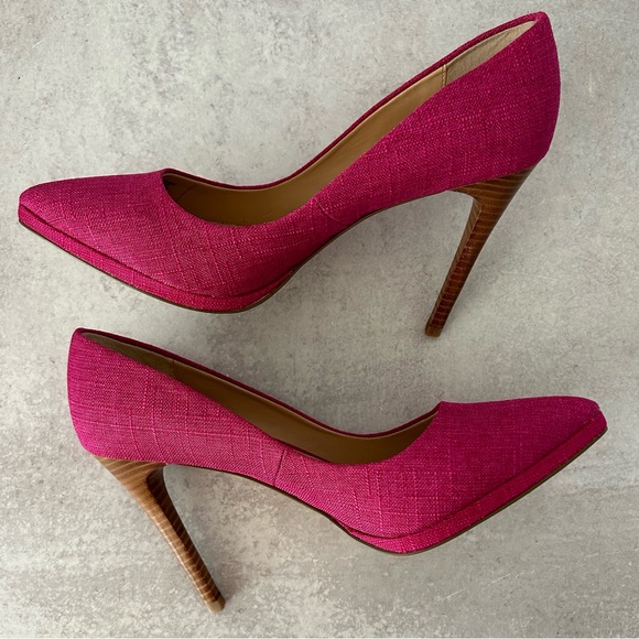 Charles by Charles David Plateau Magenta Linen Pumps, 9 NWOT - Picture 4 of 8